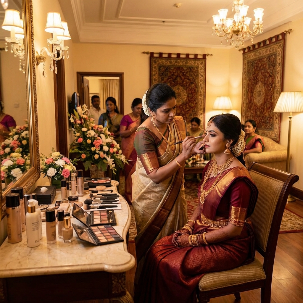 Destination wedding makeup across South India